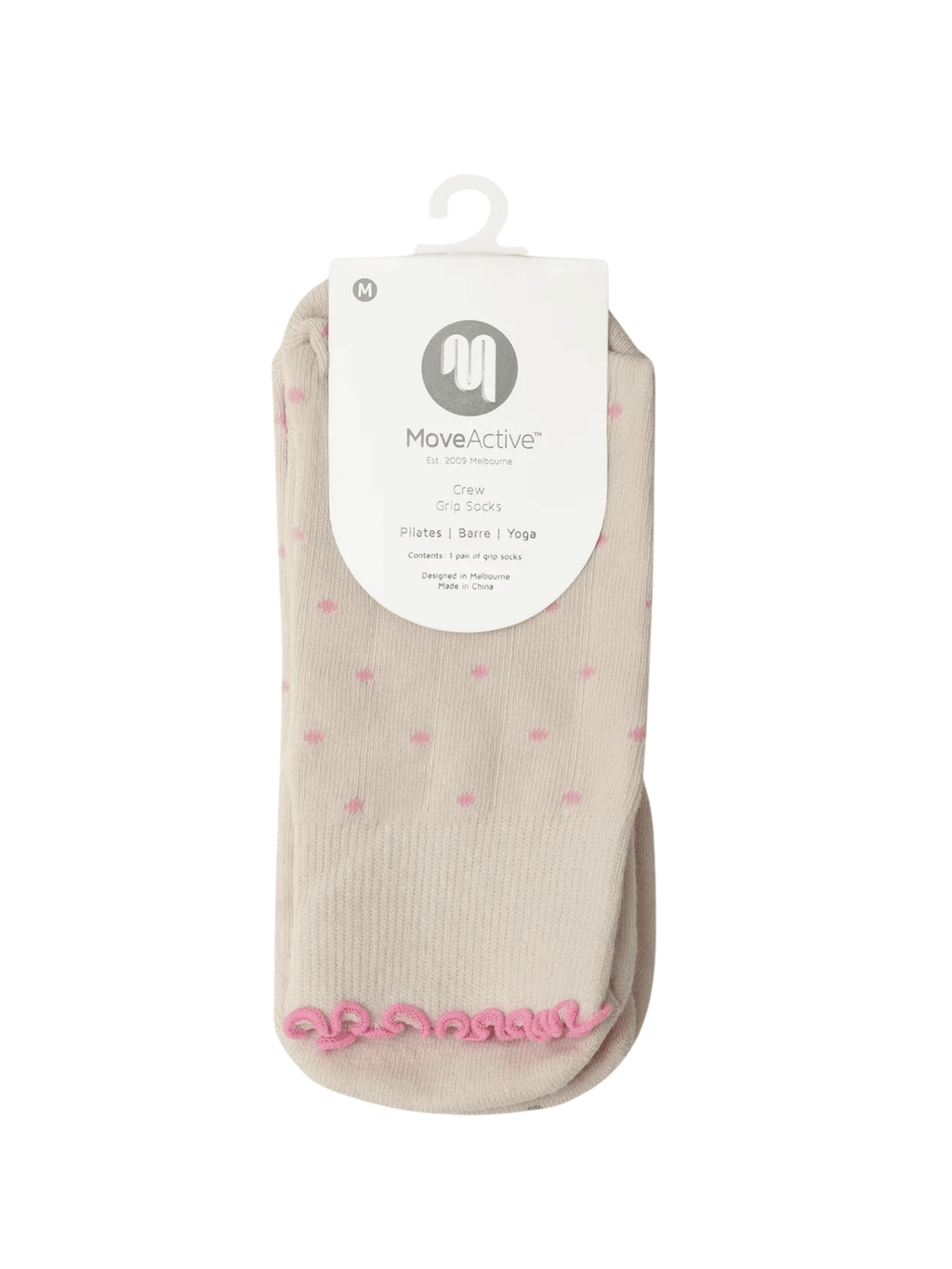 Pack of MoveActive socks with a white label on a white background