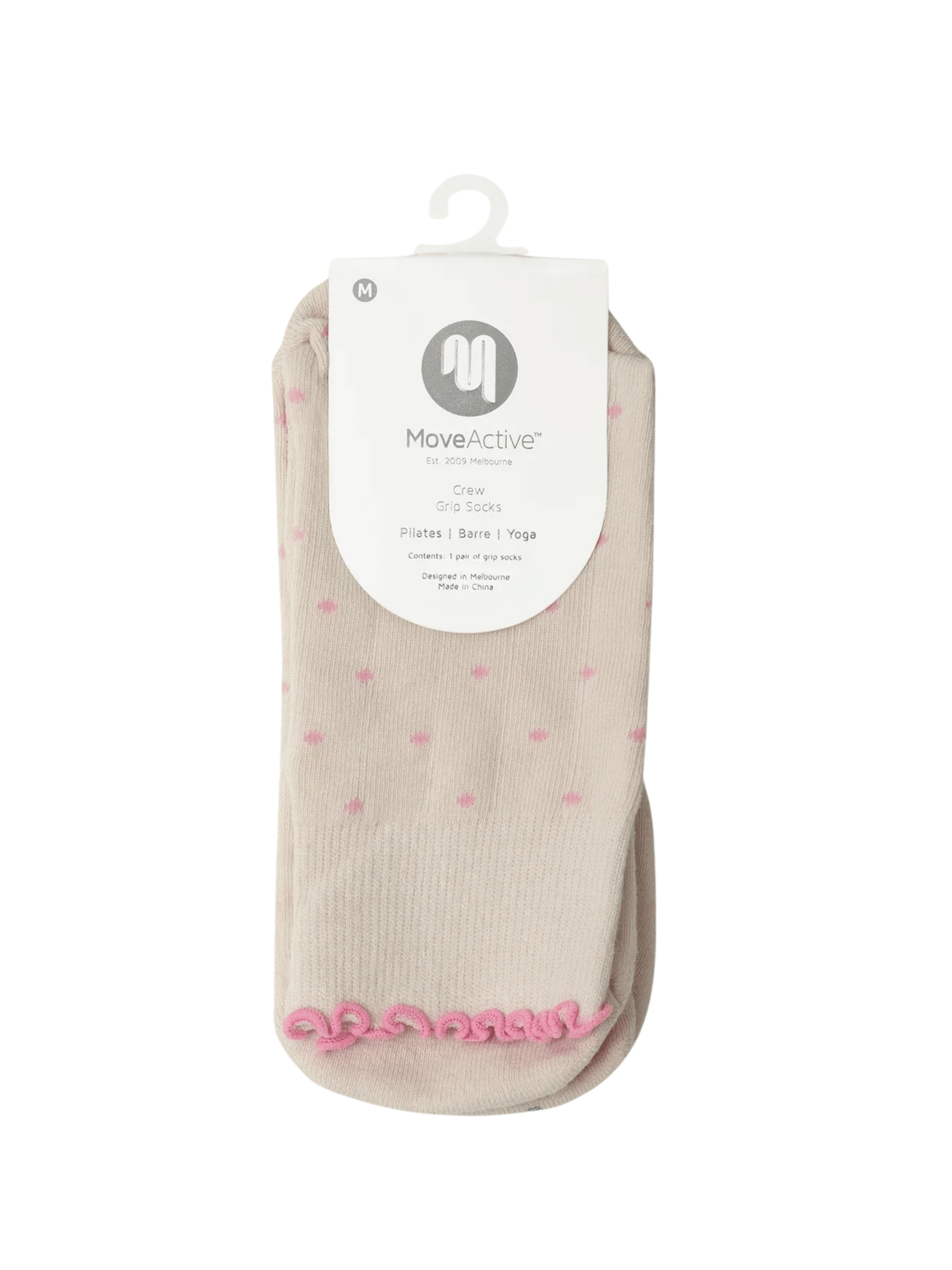 Pack of MoveActive socks with a white label on a white background