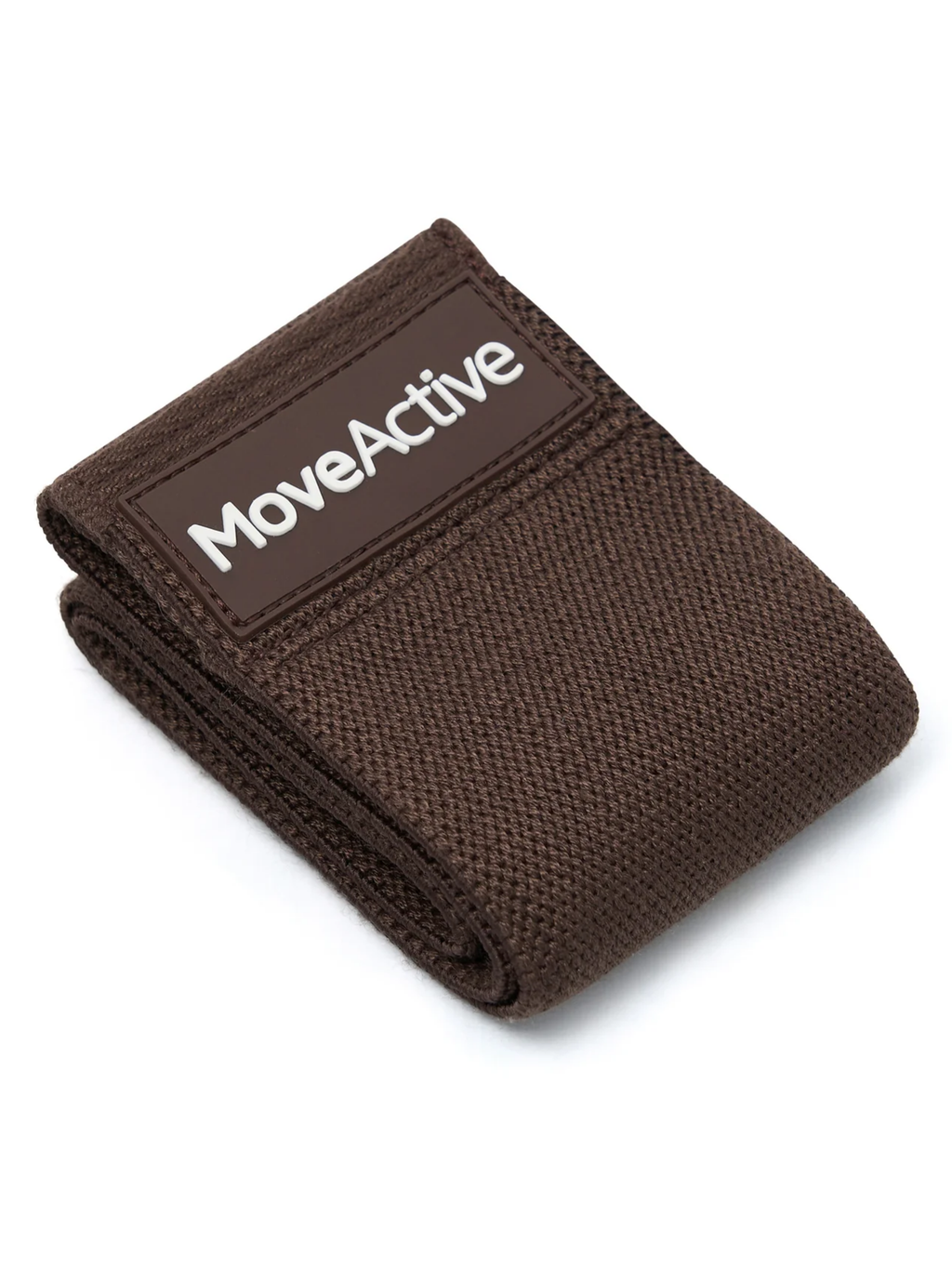 Brown wristband with 'MoveActive' logo on a white background