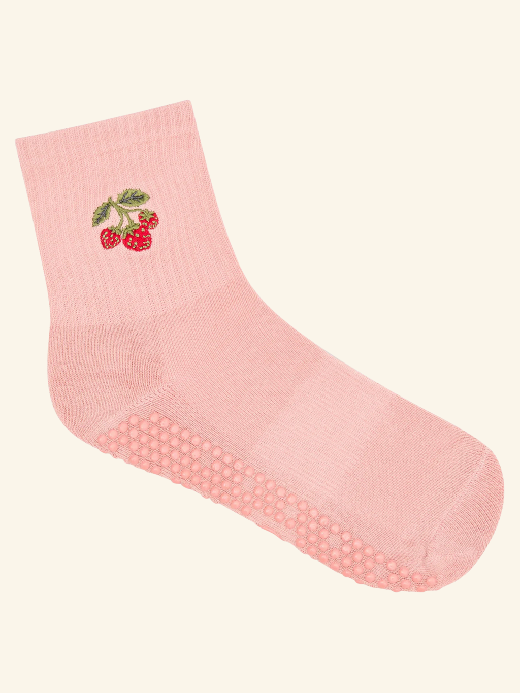 Crew Non Slip Grip Socks - Strawberry Patch | MoveActive