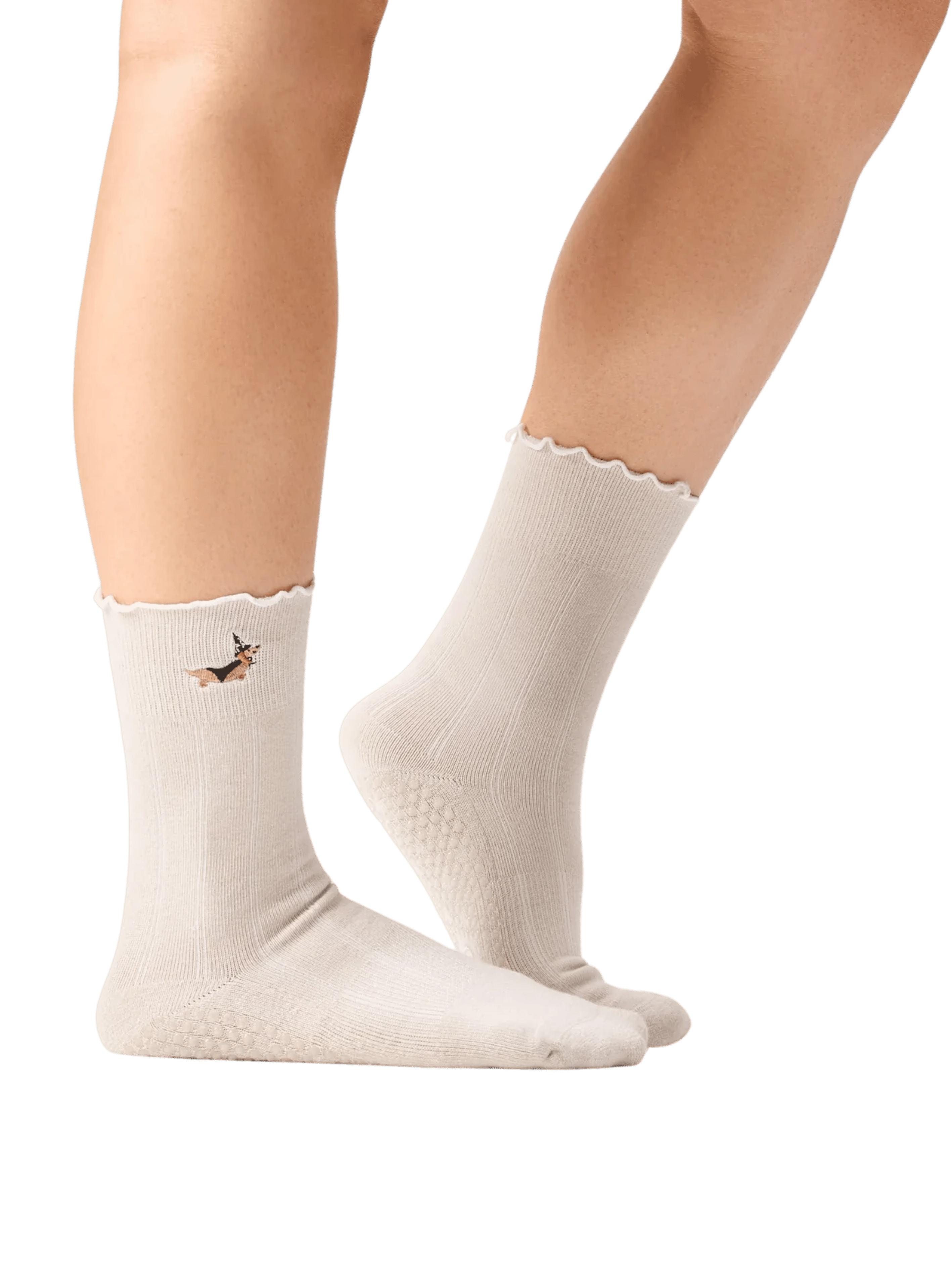 White socks with a small design on a transparent background