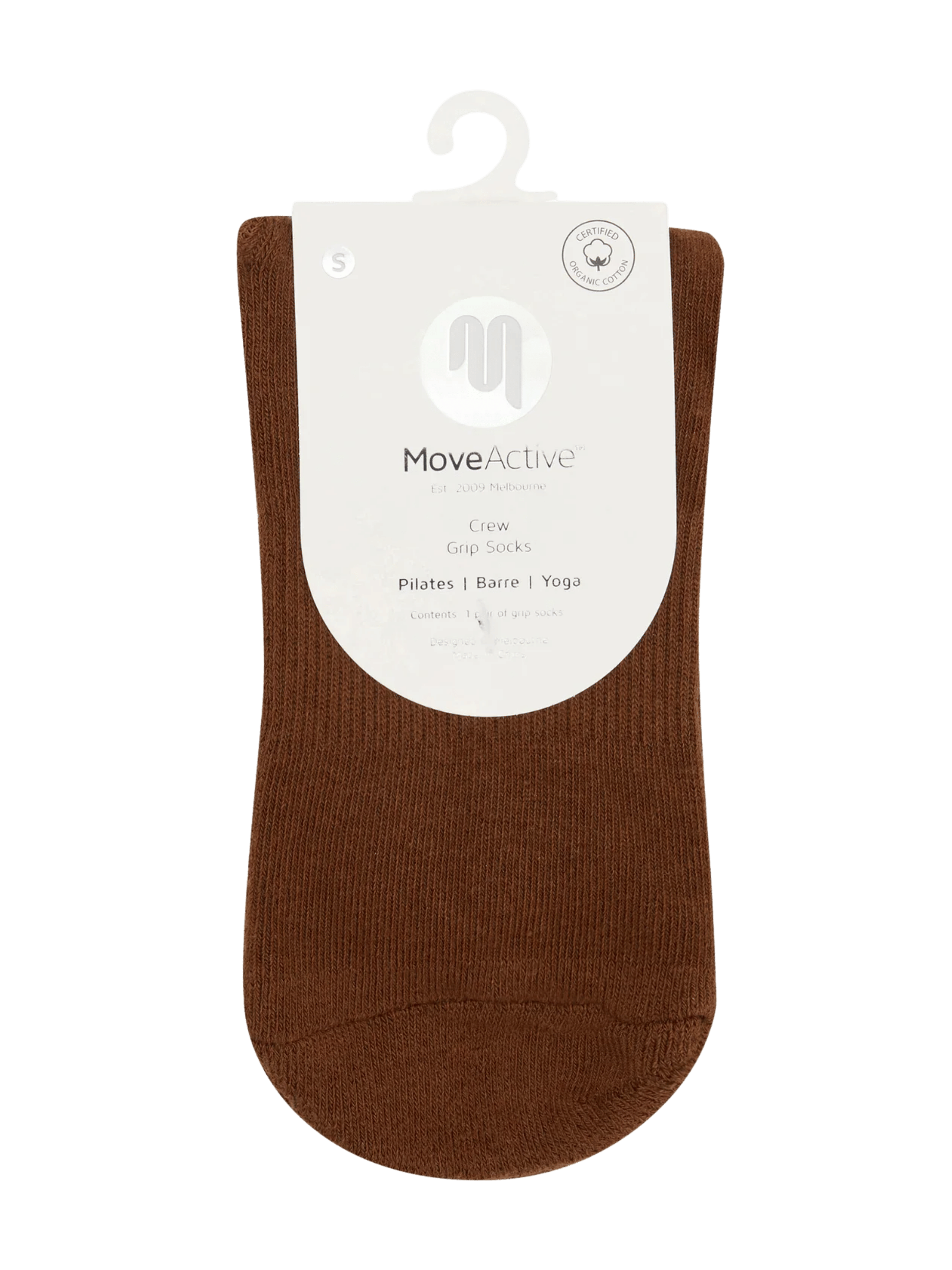 Crew Non Slip Grip Brown Socks - Sunflower Fields | MoveActive