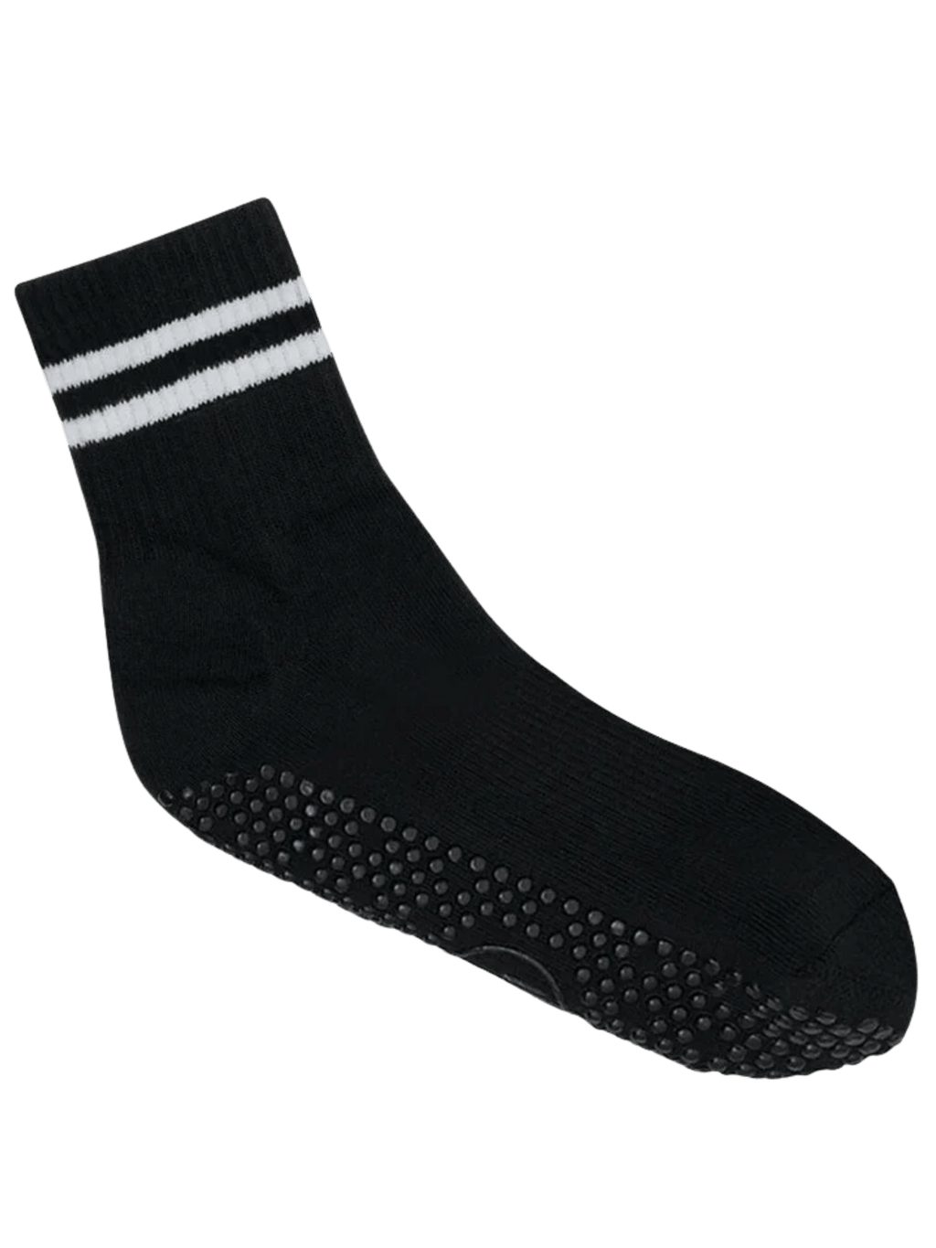 Crew Non Slip Grip Socks - Sporty Stripe Black | MoveActive