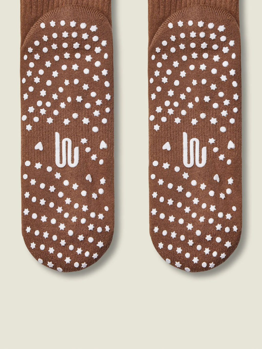 Crew Non Slip Grip Socks - Lasoo Heart Tan | MoveActive