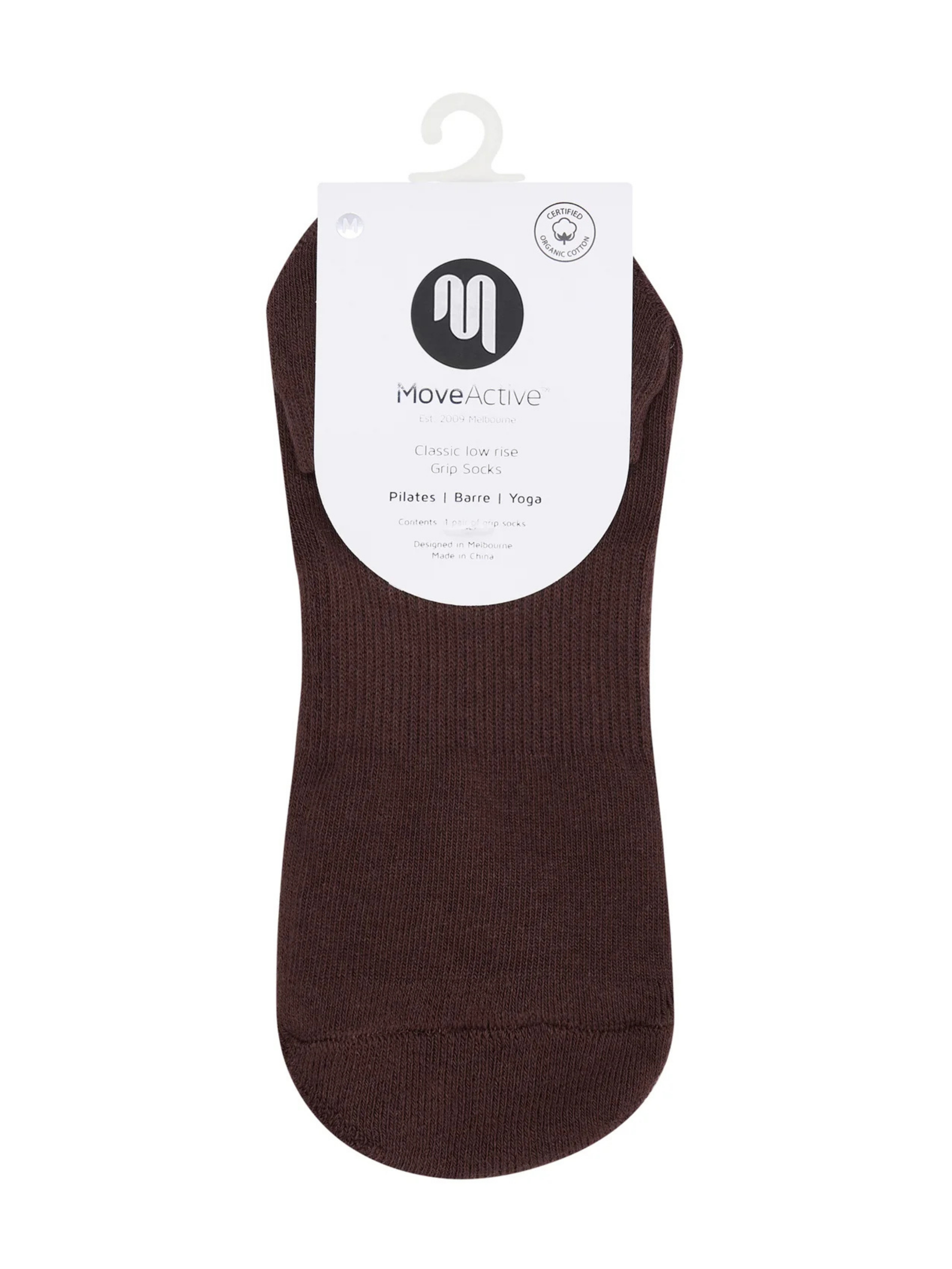 Classic Low Rise Grip Socks - Espresso 🟤 | MoveActive