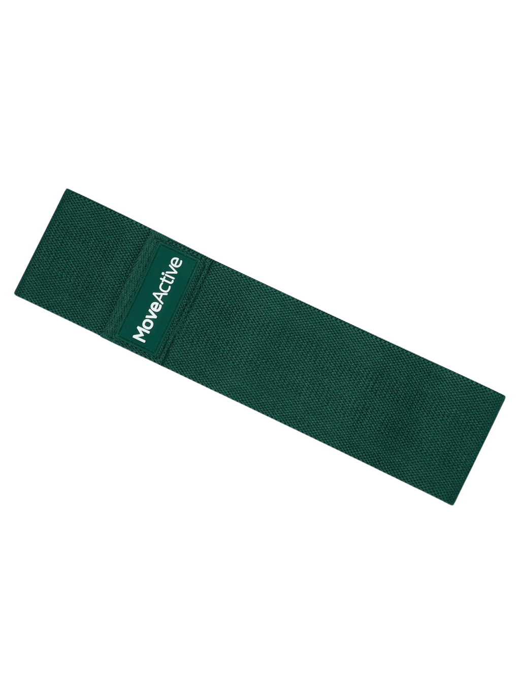 Green resistance band with 'Moveactive' branding on a transparent background