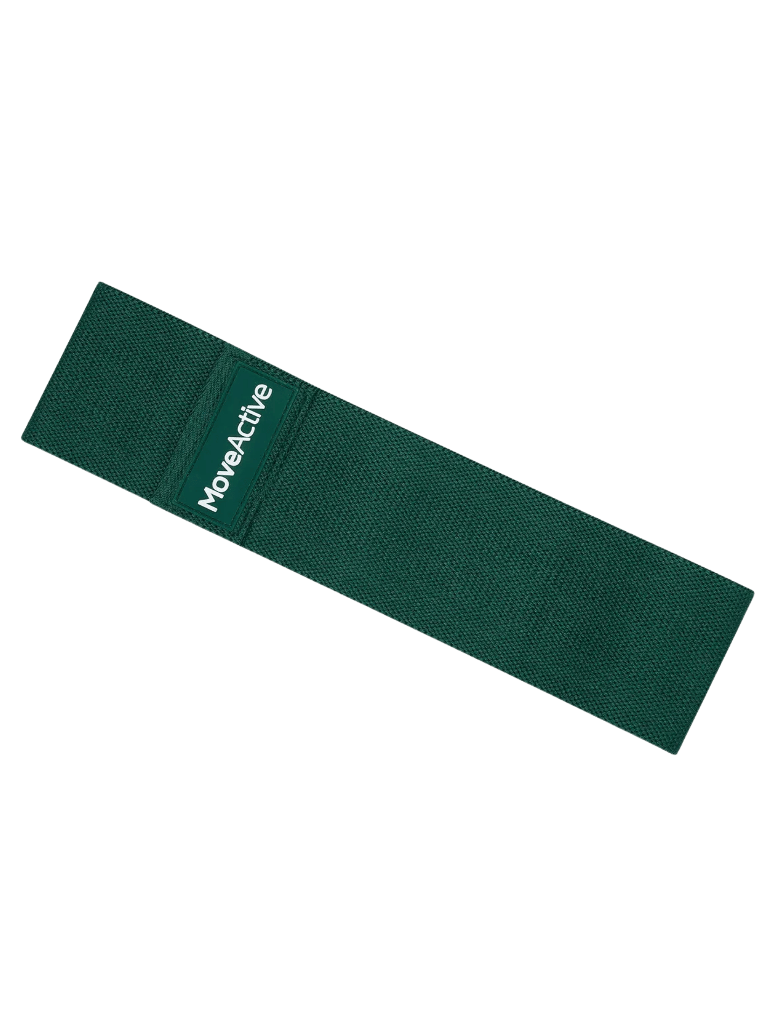 Green resistance band with 'Moveactive' branding on a transparent background